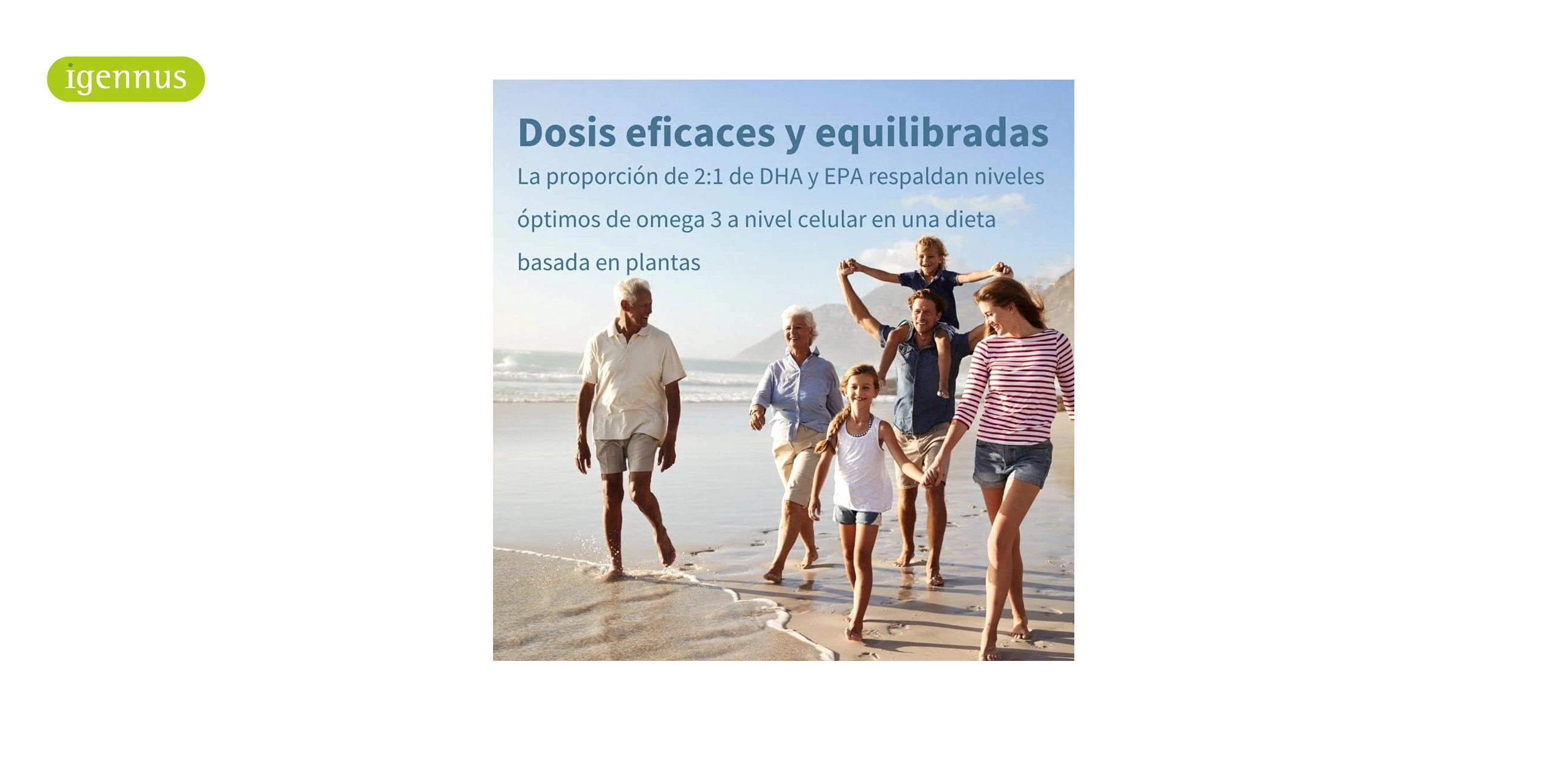 grupo familiar en la orilla de la playa feliz y saludables por tomar omega3